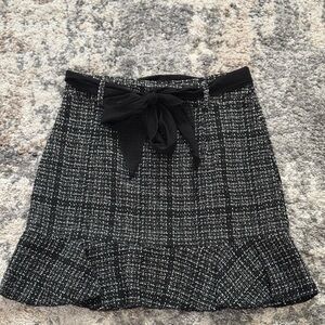 Elegant Black Tweed Skirt